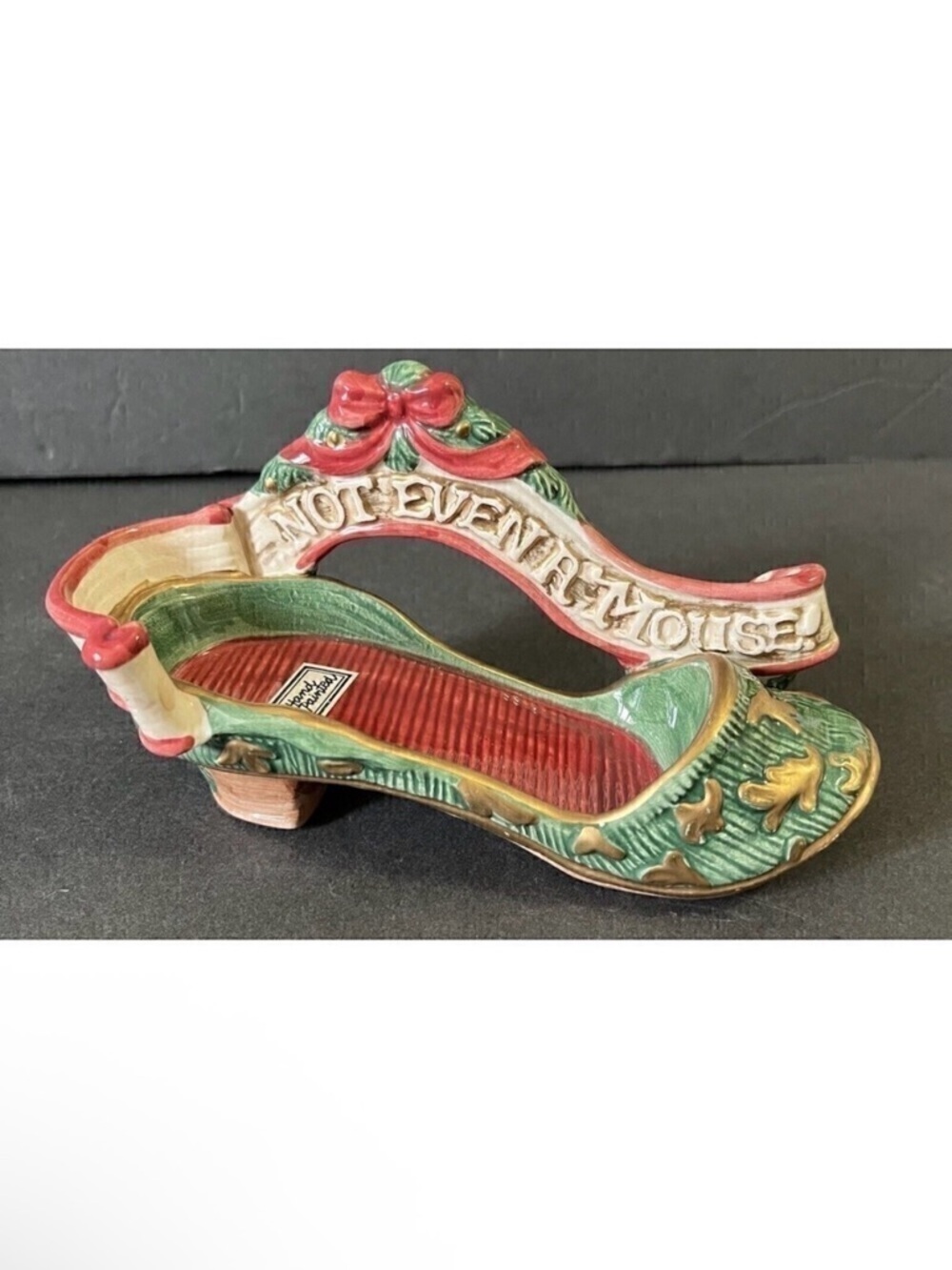 Fitz & Floyd Christmas Salt Pepper Not Even A Mouse Ceramic Slipper REPLACEMENT